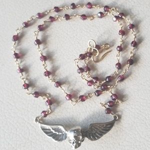 Silver and gold Skull necklace